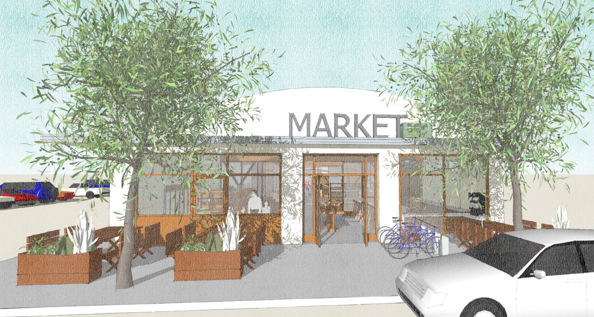 An image of what the new Food City complex would look like from Hartson Street.